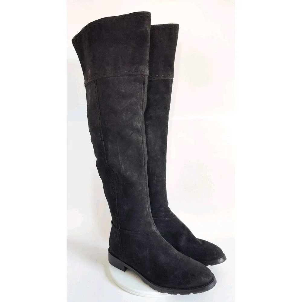 Women's Black Suede Over-the-Knee Boots